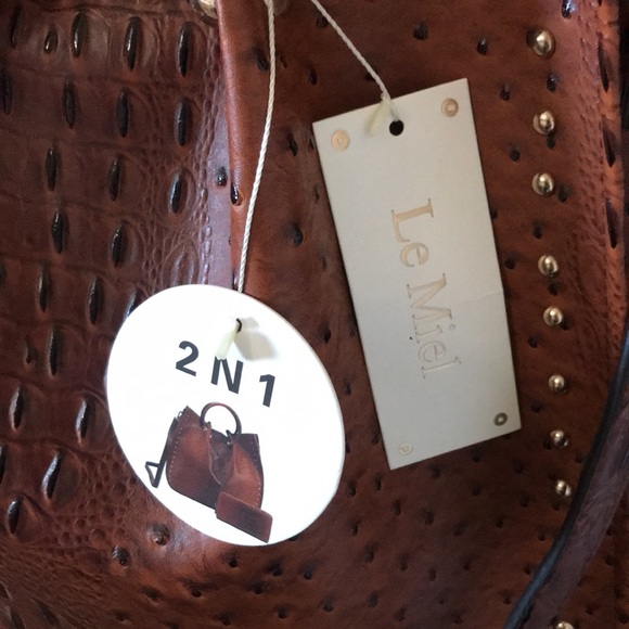 Le Miel leather handbag with strap with wallet. Two piece set. - Picture 9 of 9